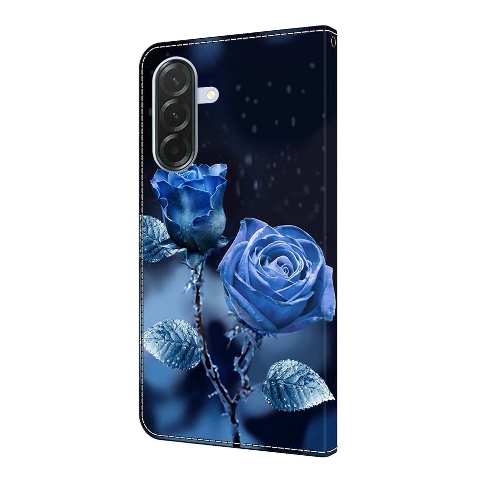 Fashion knížkové pouzdro na Samsung Galaxy A36 5G - modré růže