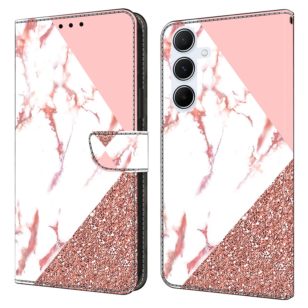 Fashion knížkové pouzdro na Samsung Galaxy A56 5G - trojůhelníkový vzor