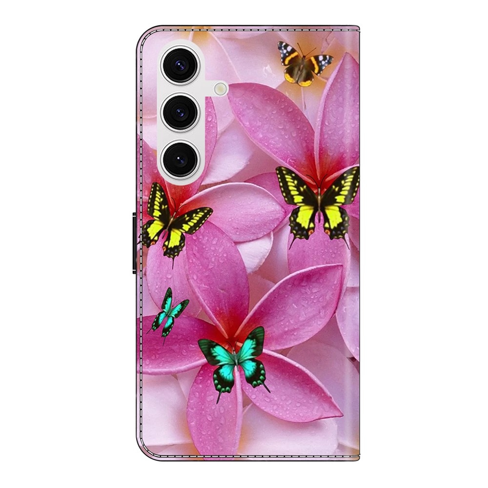 Fashion knížkové pouzdro na Samsung Galaxy S26+ - motýli a růžové květy