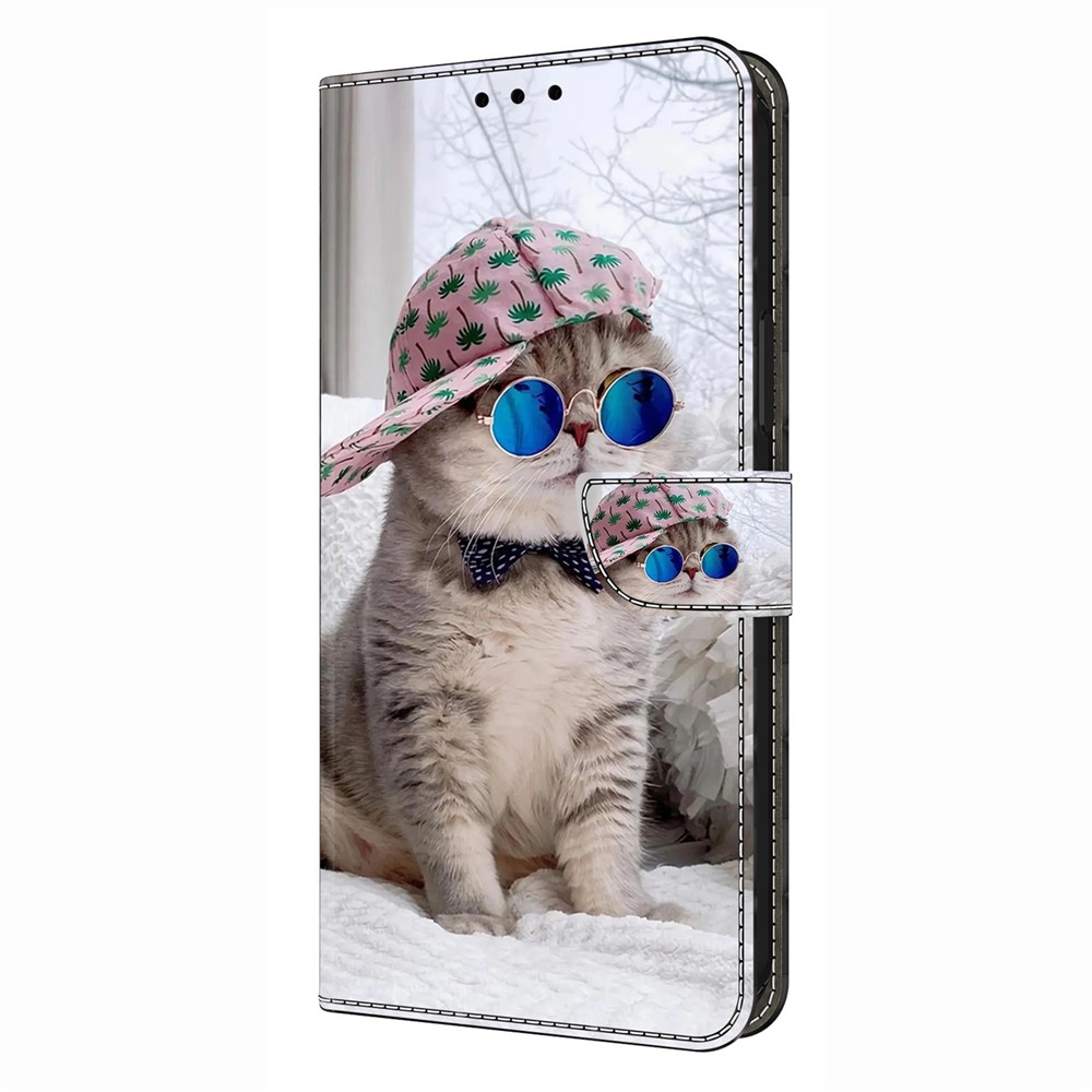 Fashion knížkové pouzdro na Samsung Galaxy S26/S26 Pro - kočka v kšiltovce