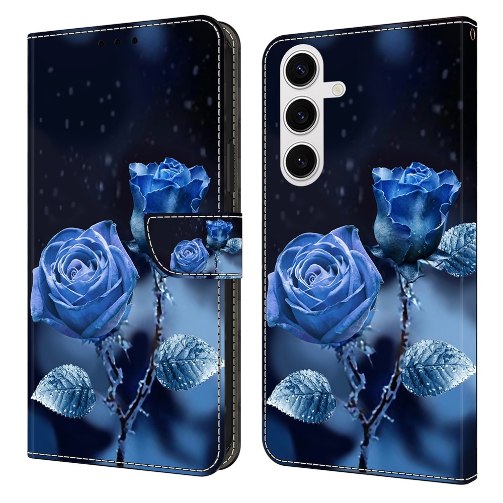 Fashion knížkové pouzdro na Samsung Galaxy S26/S26 Pro - modré růže