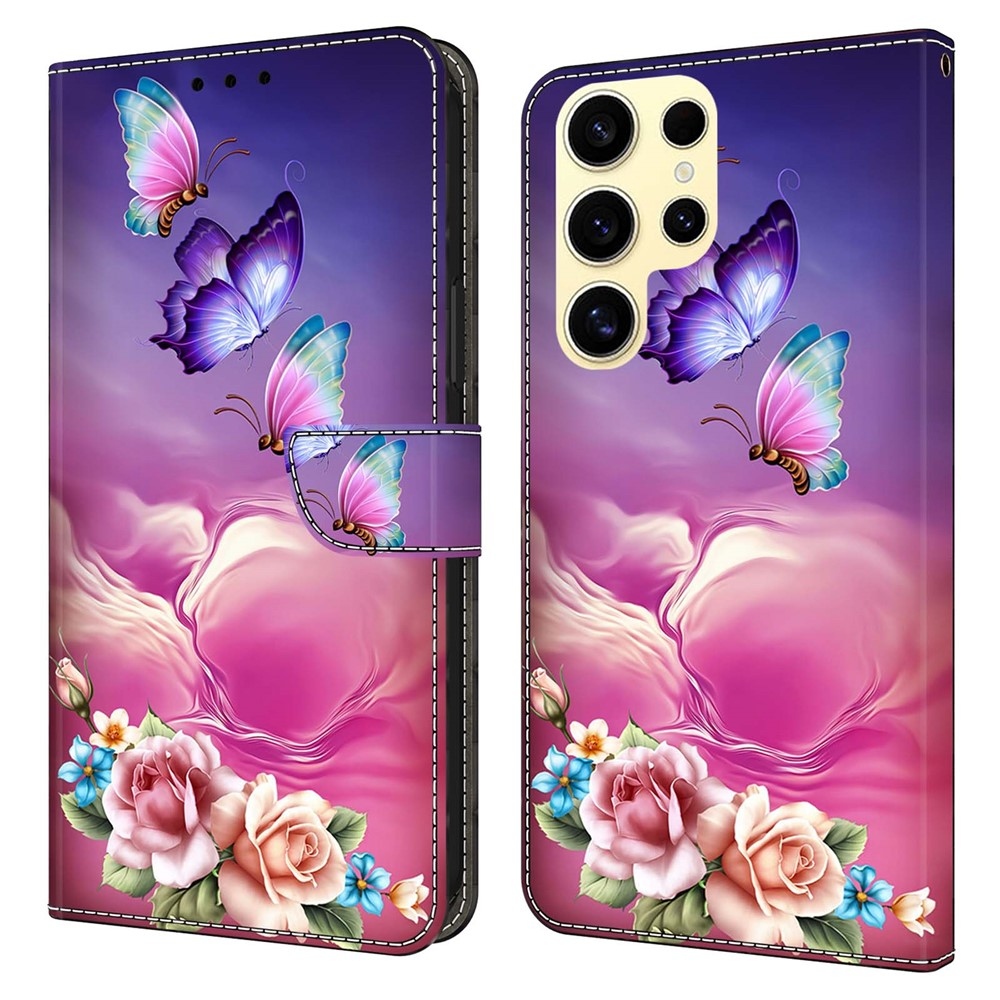 Fashion knížkové pouzdro na Samsung Galaxy S26 Ultra - květiny a motýli