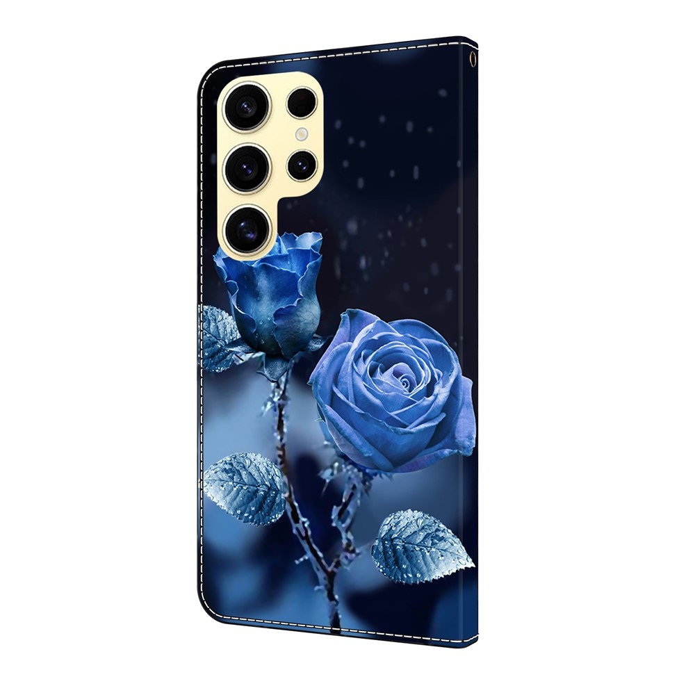 Fashion knížkové pouzdro na Samsung Galaxy S26 Ultra - modré růže