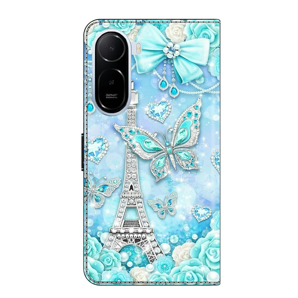 Fashion knížkové pouzdro na Xiaomi Redmi A7 Pro - Eiffelova věž a motýli