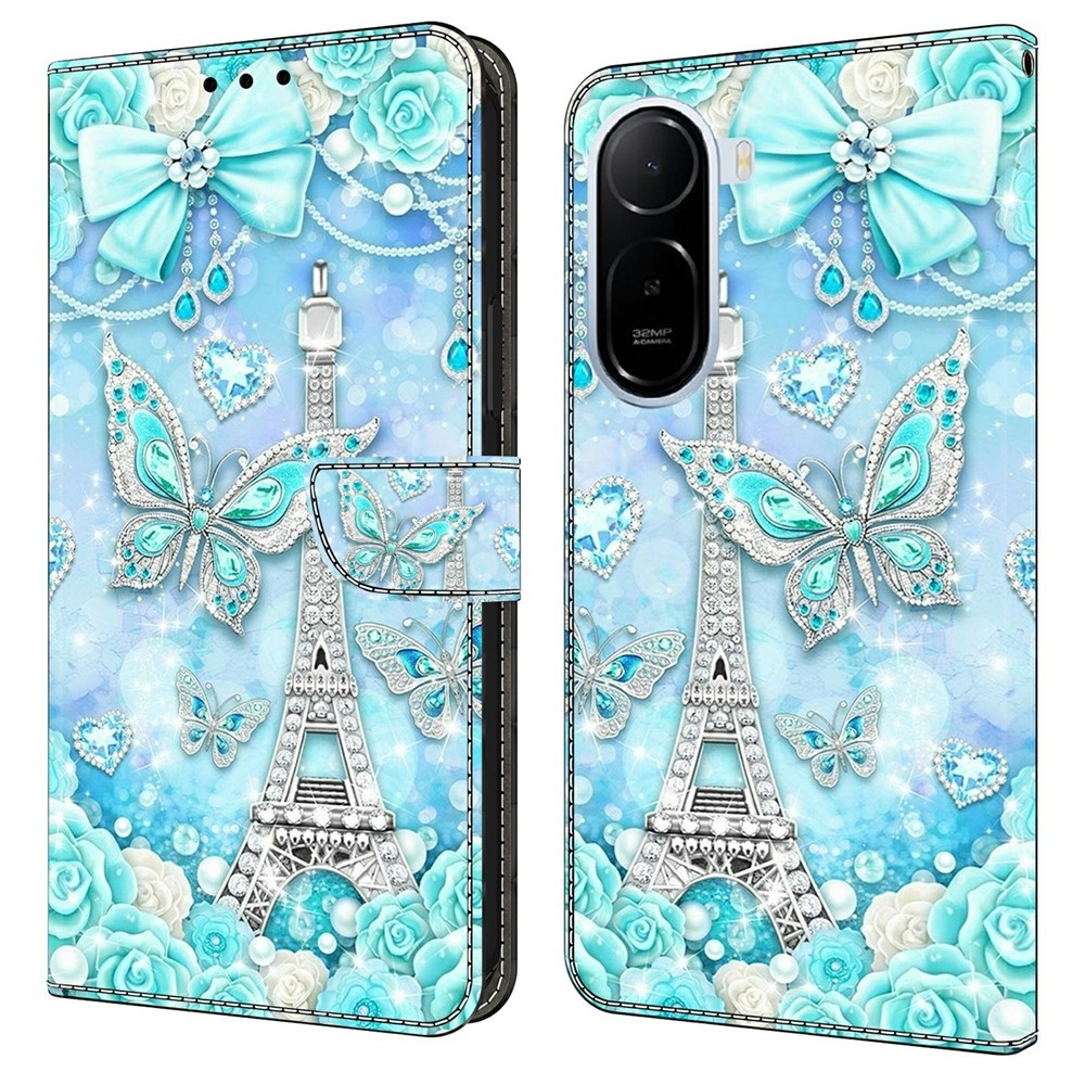 Fashion knížkové pouzdro na Xiaomi Redmi A7 Pro - Eiffelova věž a motýli