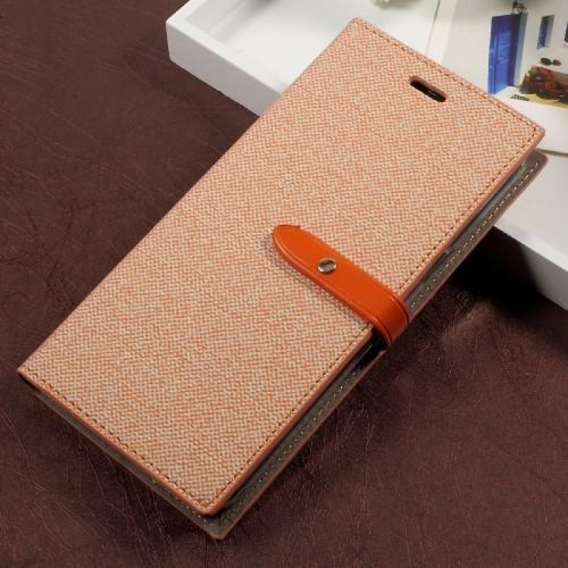 Fashion textilní/PU kožené pouzdro na Samsung Galaxy S8 Plus - oranžové