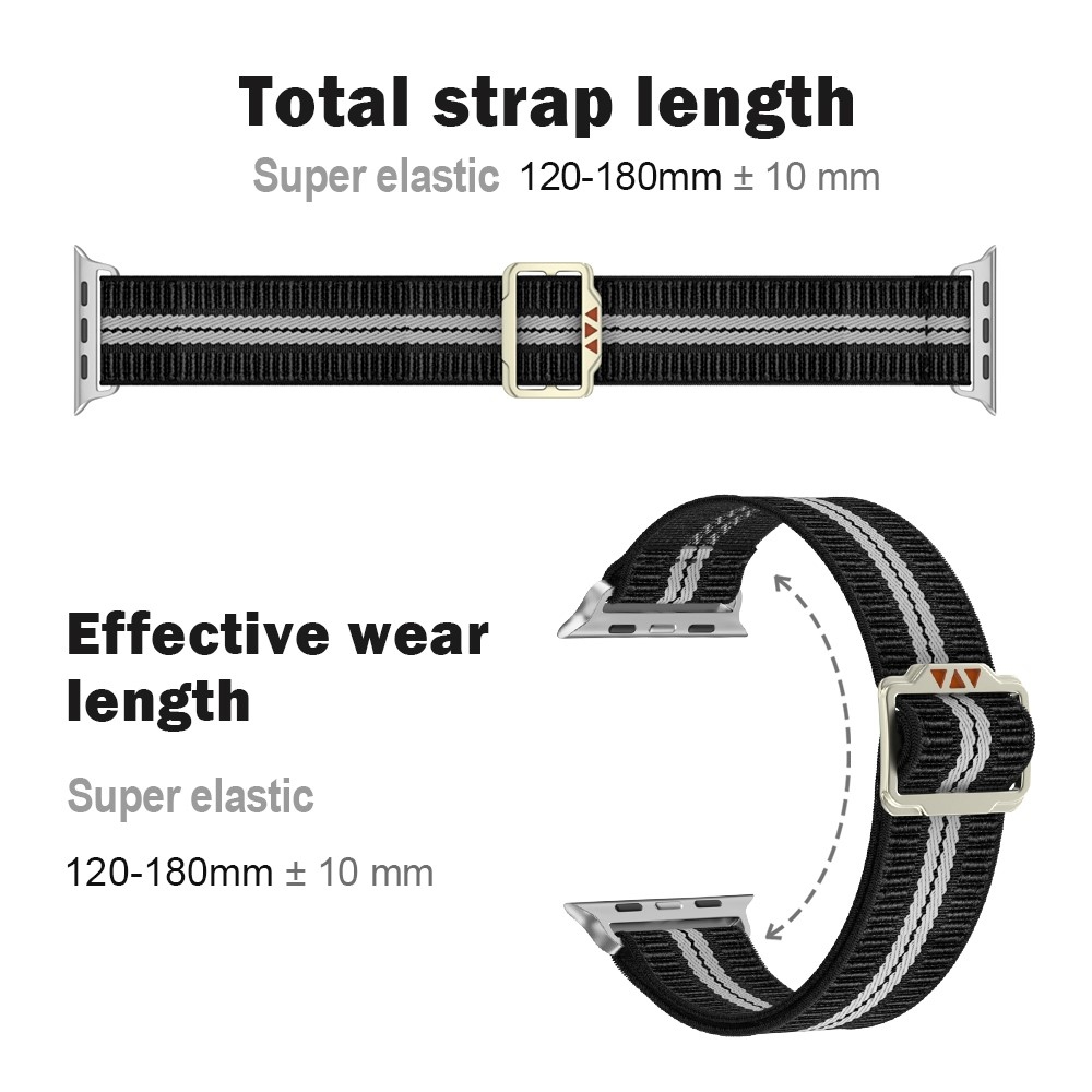 Fasten nylonový řemínek na Apple Watch Ultra 4/3/2/1 49mm/12/11/10 46mm - černý/bílý