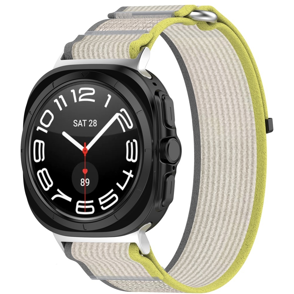 Fasten nylonový řemínek na Samsung Galaxy Watch Ultra (2025) 47mm - žlutý/šedý