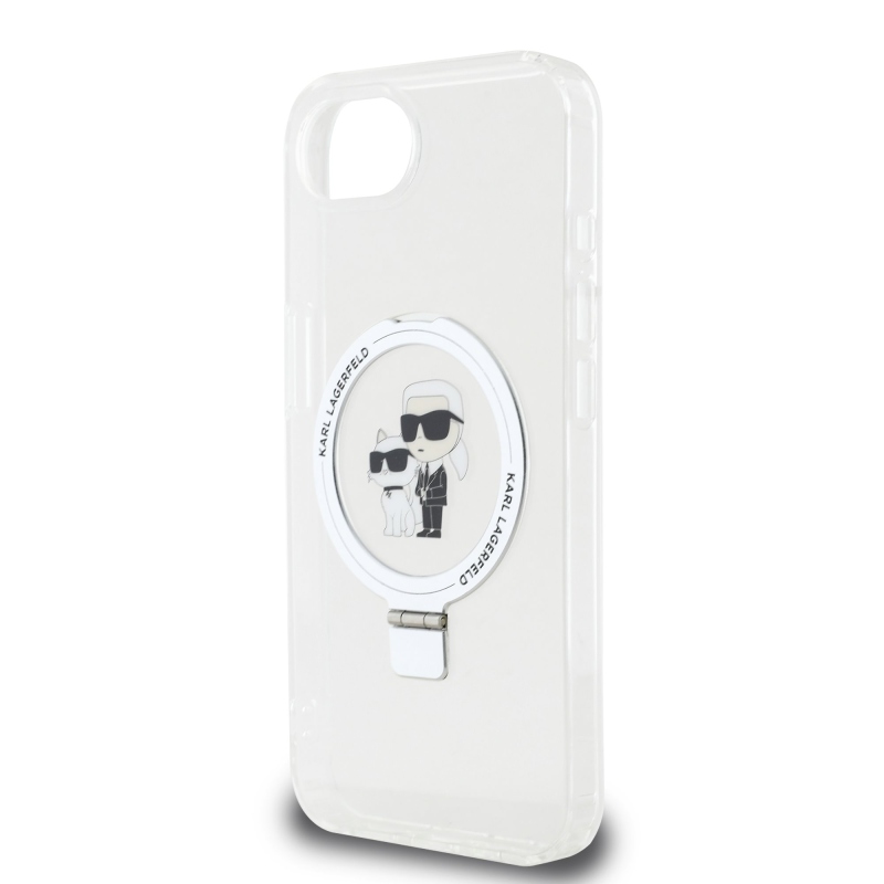 Karl Lagerfeld Ringstand Karl and Choupette MagSafe Zadní Kryt pro iPhone 16e White