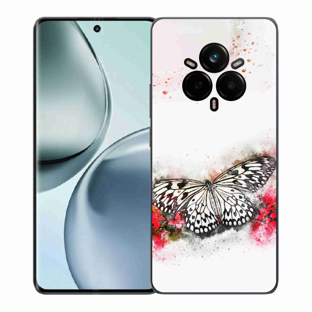 Gelový kryt mmCase na Realme 14 Pro+ 5G - černobílý motýl
