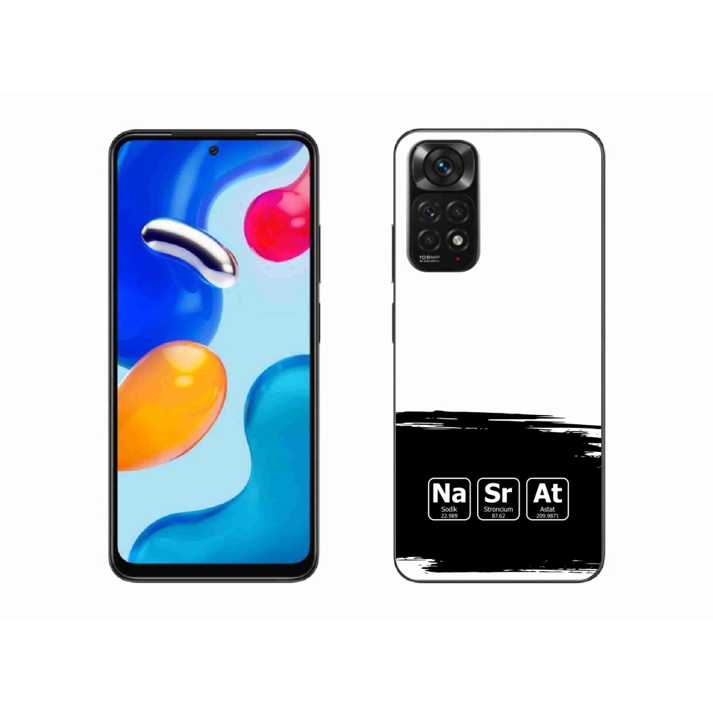 Gelový kryt mmCase na Xiaomi Redmi Note 11S 4G - chemické prvky černobílé pozadí