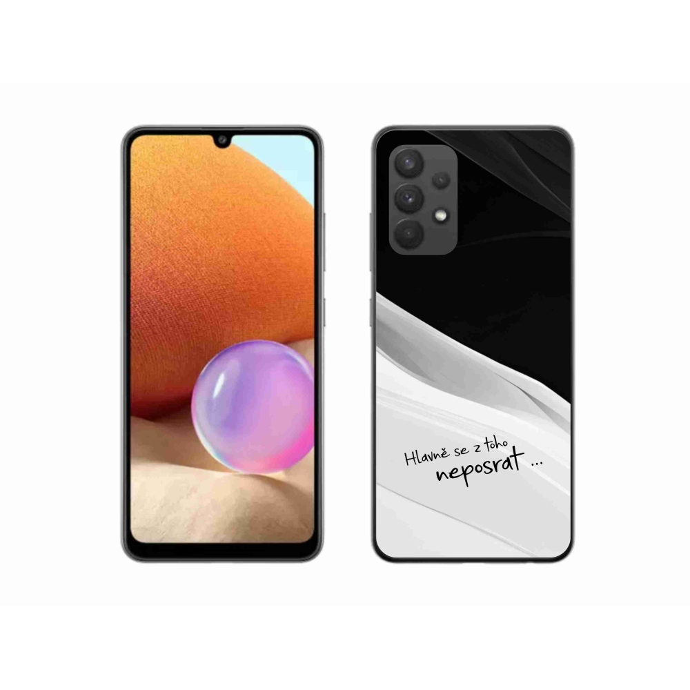 Gelový kryt mmCase na Samsung Galaxy A32 4G - vtipný text 13 bíločerné pozadí