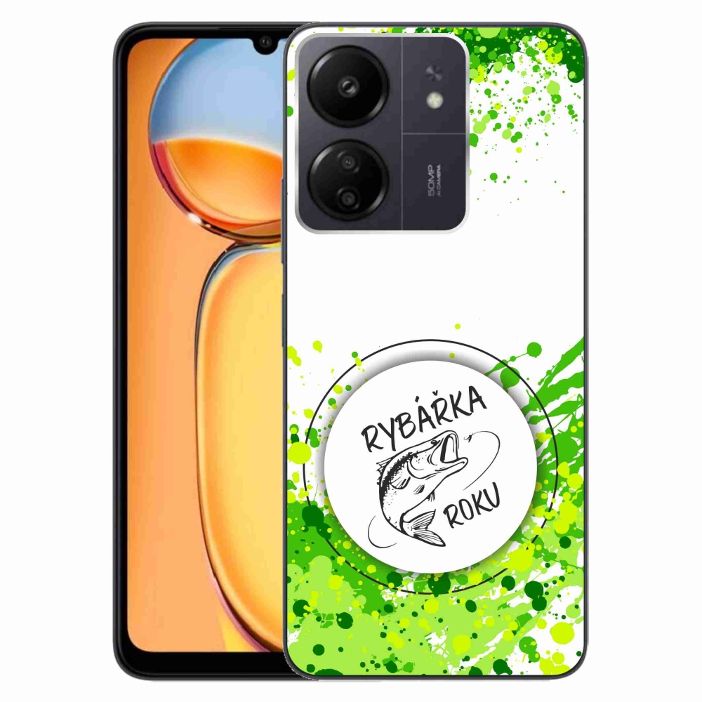 Gelový kryt mmCase na Xiaomi Poco C65/Redmi 13C - rybářka roku bílé pozadí