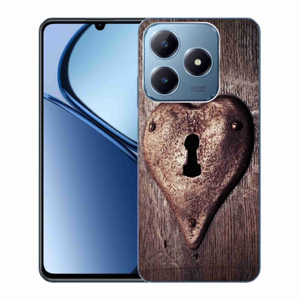 Gelový kryt mmCase na Realme C63 - zámek ve tvaru srdce