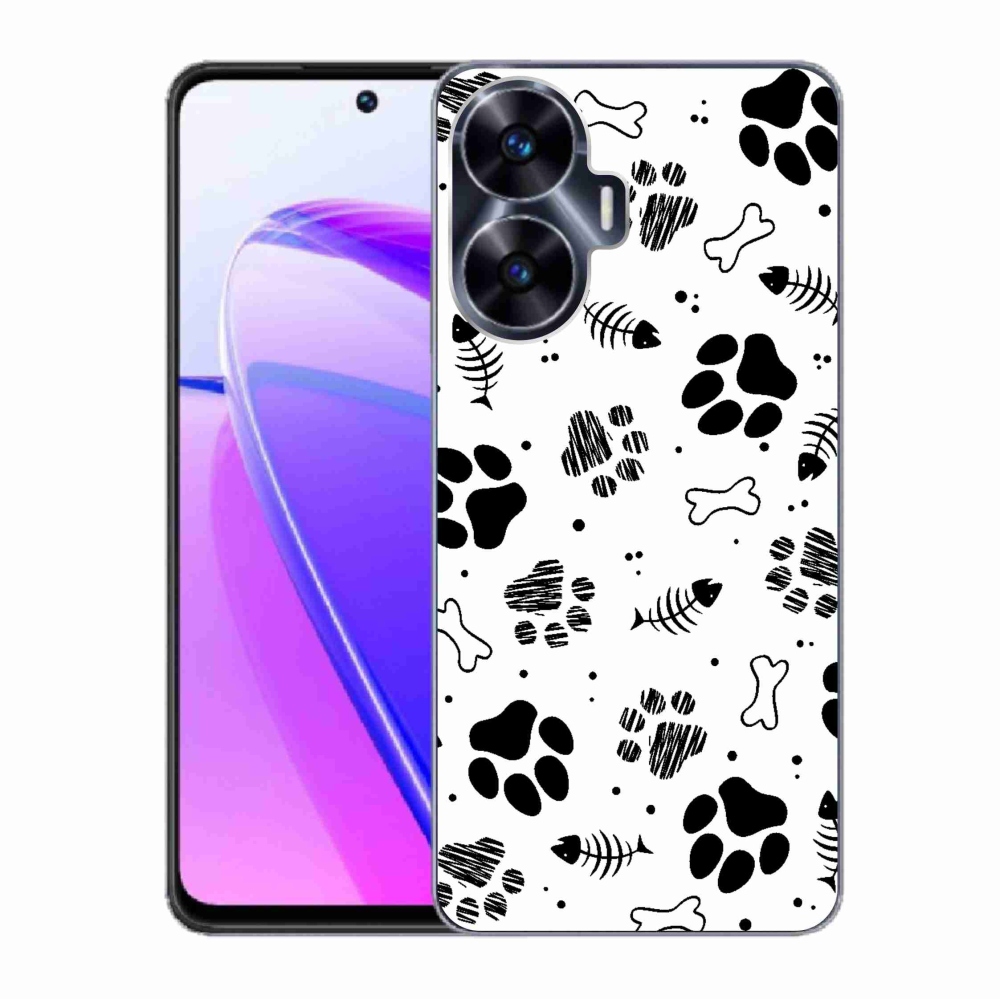 Gelový kryt mmCase na Realme C55 - psí tlapky 1