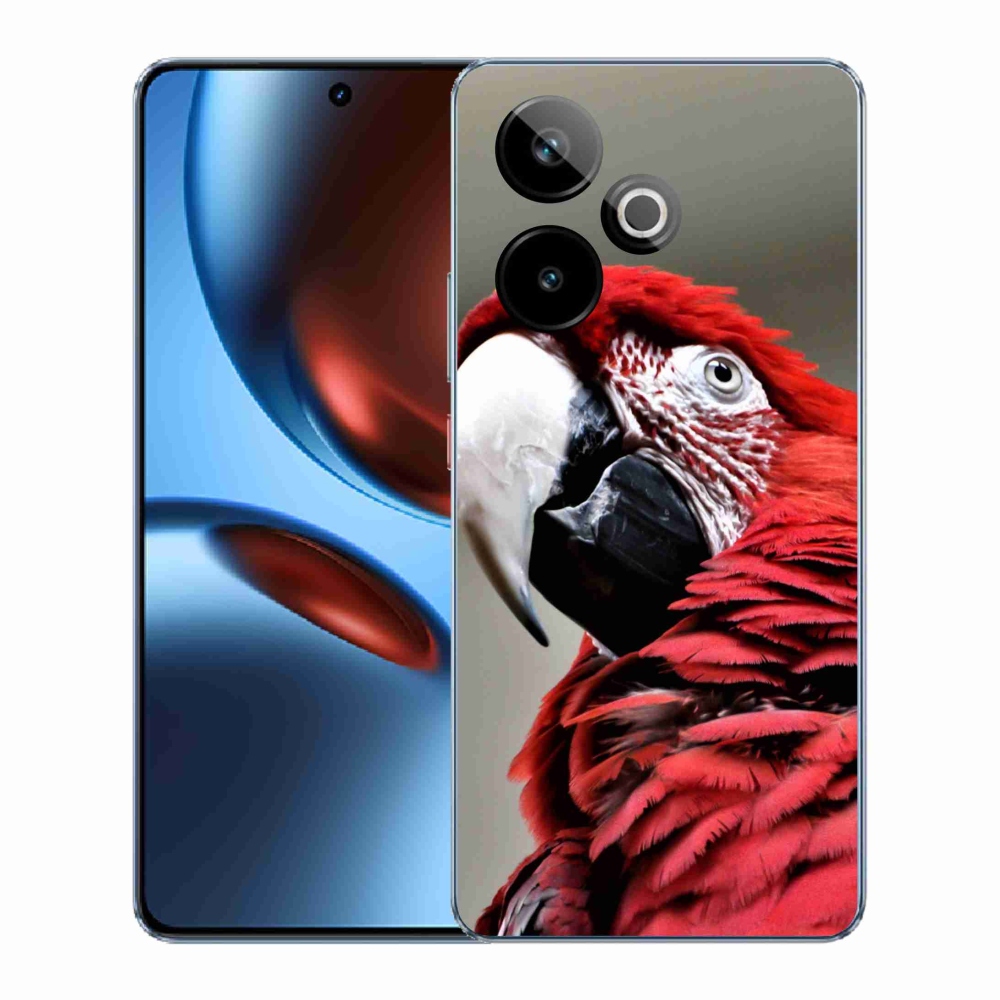 Gelový kryt mmCase na Realme GT 7 5G/GT 7T 5G - papoušek ara červený