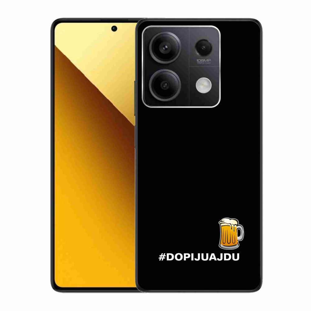Gelový kryt mmCase na Xiaomi Redmi Note 13 5G - pivní motiv 1 černé pozadí