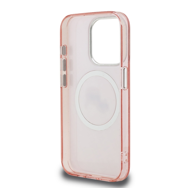 Karl Lagerfeld IML K&CH Heads Repeated Logo MagSafe Zadní Kryt pro iPhone 15 Pro Pink