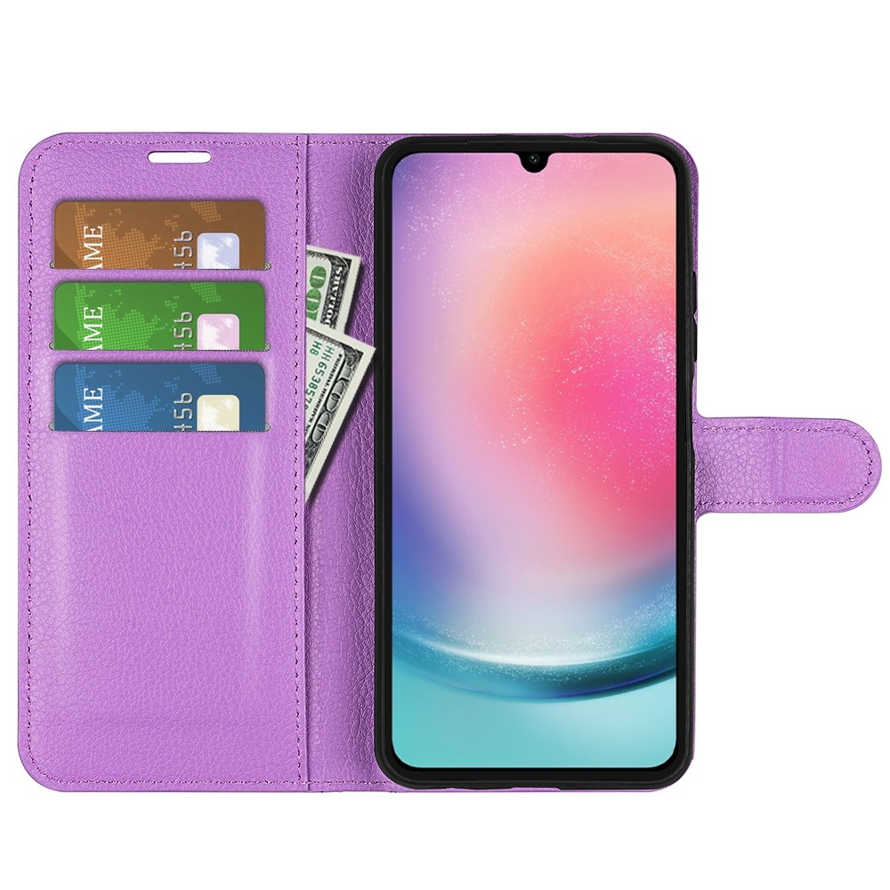 Litchi knížkové pouzdro na Samsung Galaxy A16 4G/5G - fialové