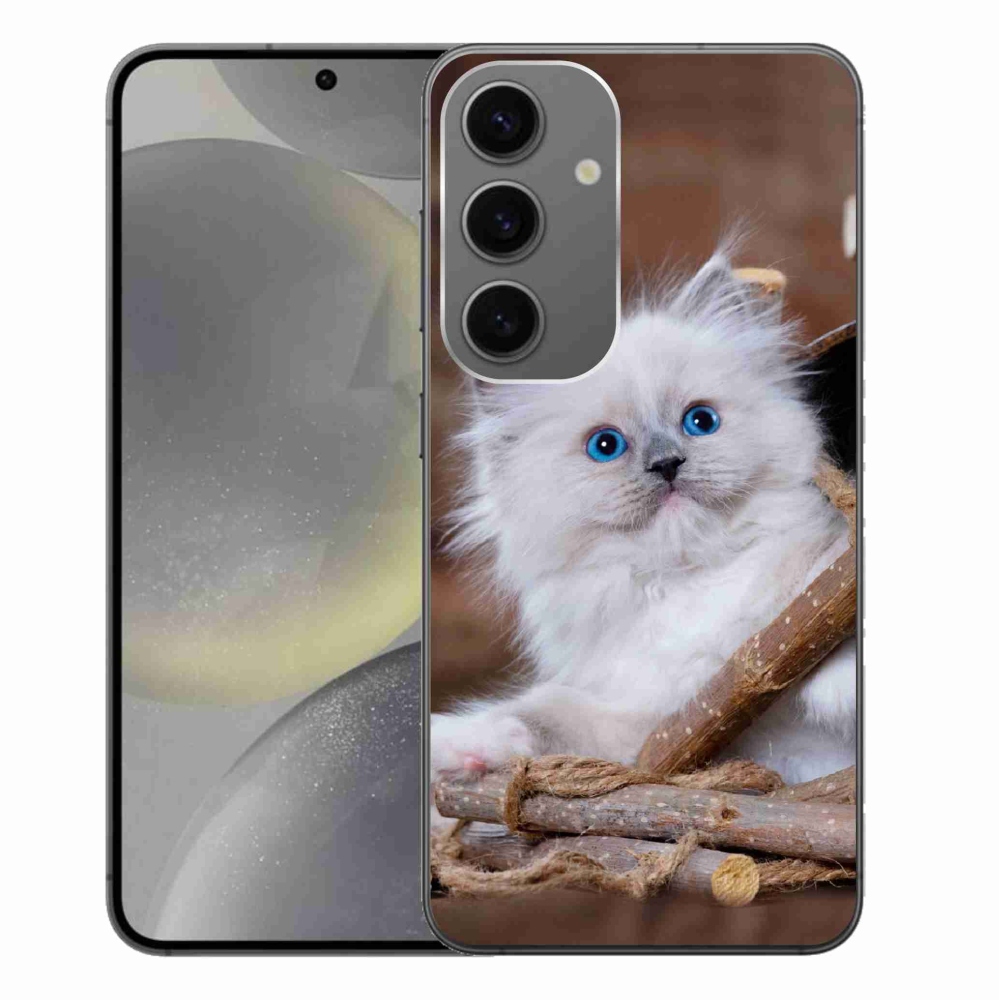 Gelový kryt mmCase na Samsung Galaxy S24+ - bílé kotě