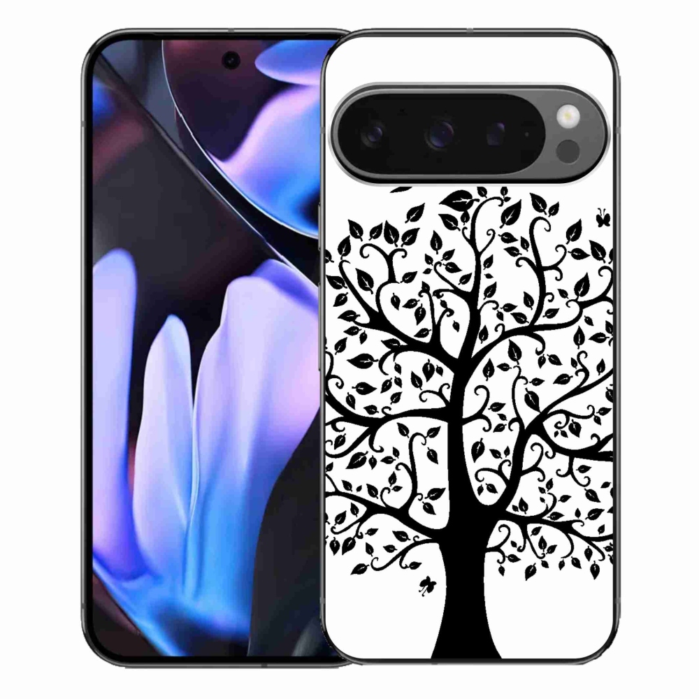 Gelový kryt mmCase na Google Pixel 9 Pro XL - černobílý strom