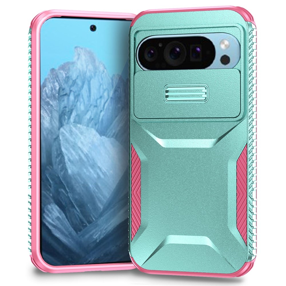 Lid odolný kryt na Google Pixel 10 Pro - modrozelený/růžový