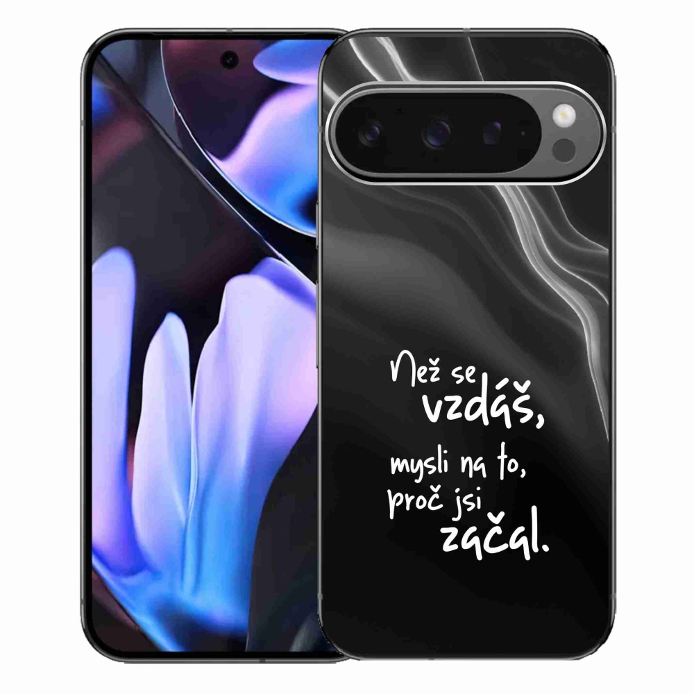 Gelový kryt mmCase na Google Pixel 9 Pro XL - citát 2 černé pozadí