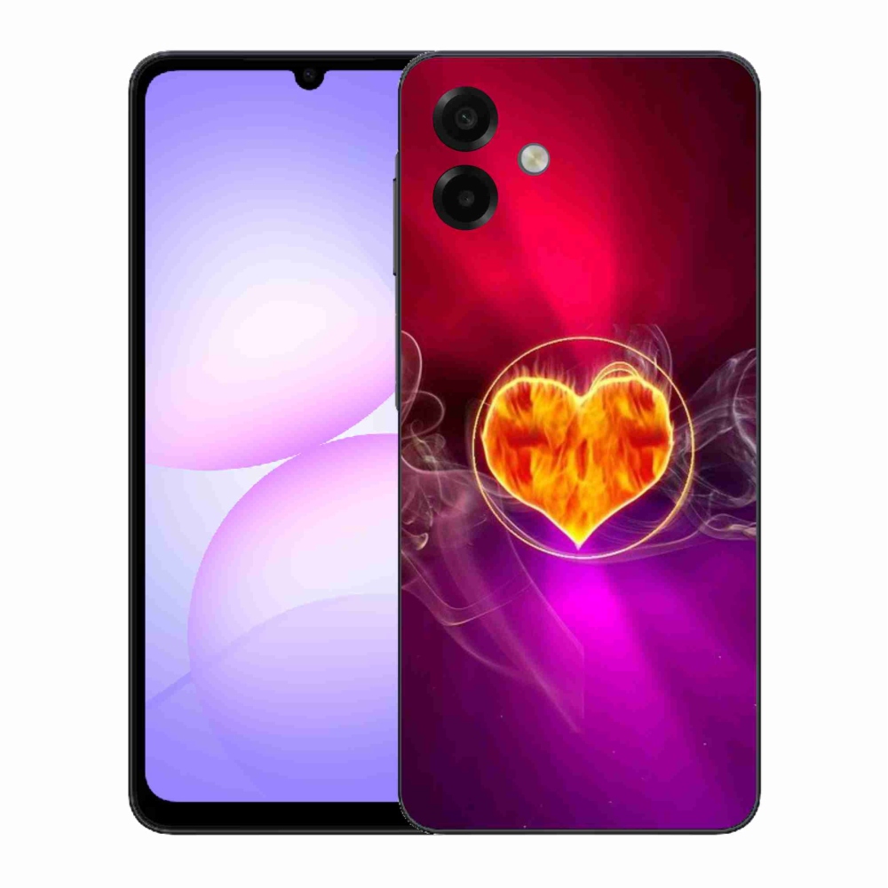 Gelový kryt mmCase na Samsung Galaxy A07 4G - ohnivé srdce