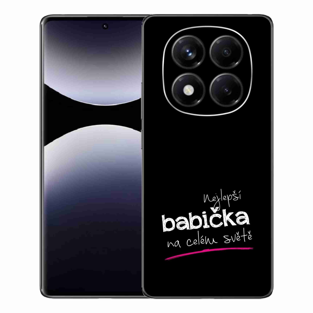 Gelový kryt mmCase na Xiaomi Redmi Note 14 Pro - nejlepší babička 4 černé pozadí