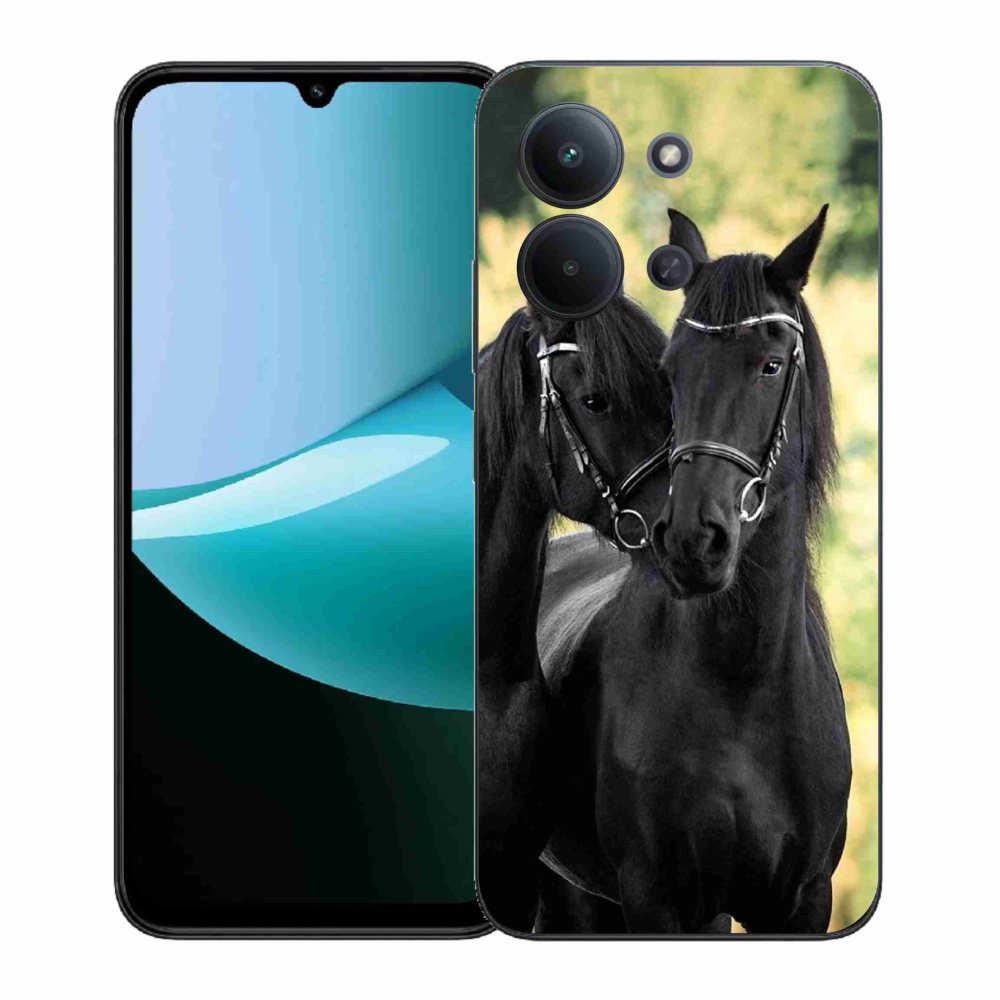 Gelový kryt mmCase na Xiaomi Redmi 15C 4G (171mm)/Poco C85 4G (171mm) - dva černí koně
