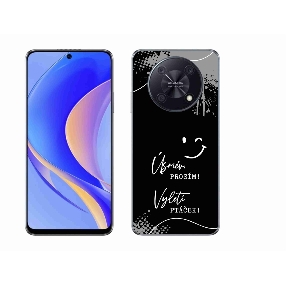 Gelový kryt mmCase na Huawei Nova Y90 - vtipný text 4 černé pozadí