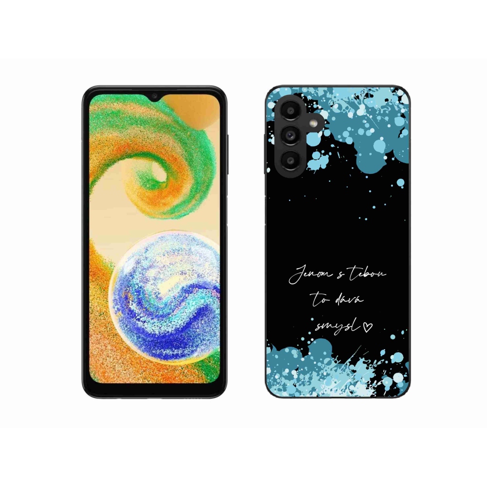 Gelový kryt mmCase na Samsung Galaxy A04s (164.7x76.7x9.1mm) - zamilovaný text černé pozadí