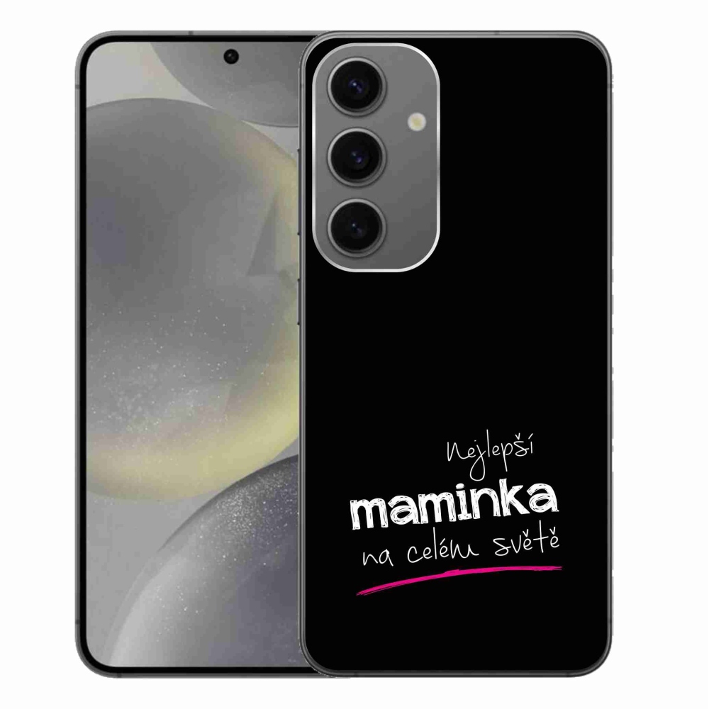 Gelový kryt mmCase na Samsung Galaxy S24+ - nejlepší maminka 4 černé pozadí