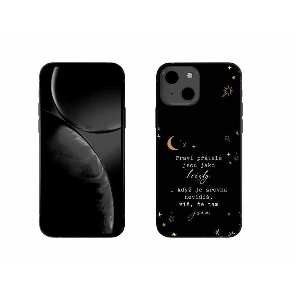 Gelový kryt mmCase na iPhone 13 6.1 - citát 6 černé pozadí