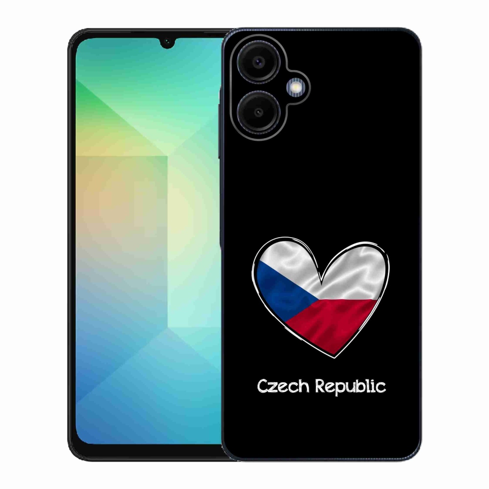 Gelový kryt mmCase na Samsung Galaxy A06 4G - vlajka srdce černé pozadí