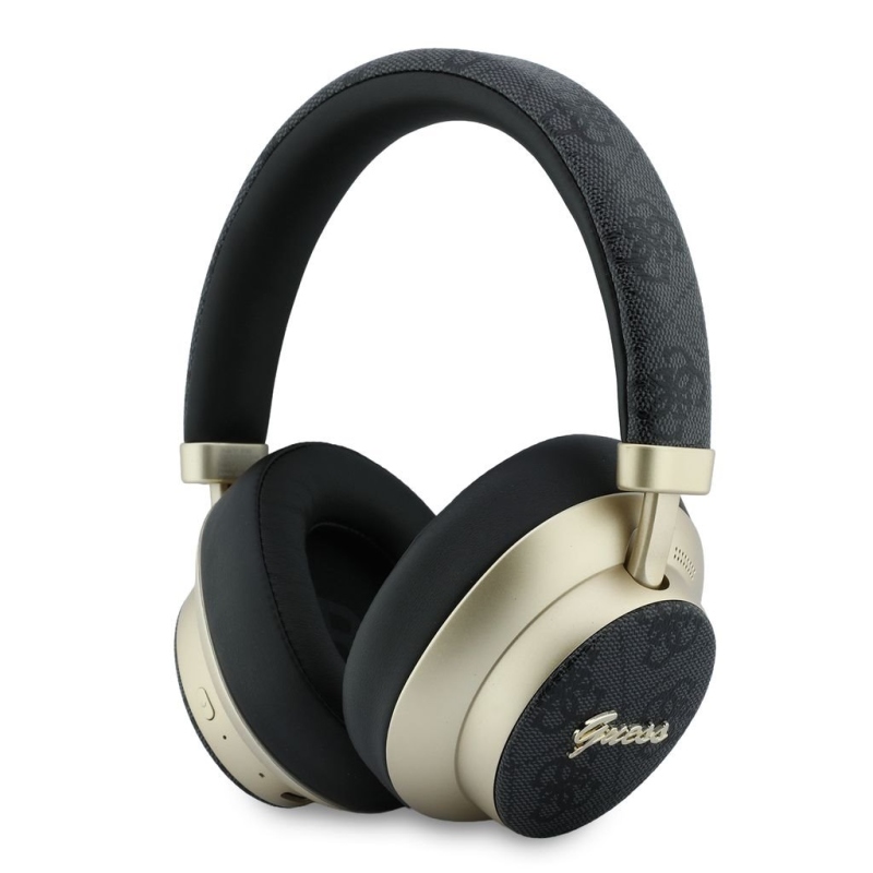 Guess PU 4G Gold Script Metal Logo ENC Bezdrátová Sluchátka Black