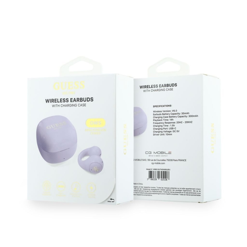 Guess Mini Classic Logo OWS Bezdrátová Sluchátka Purple