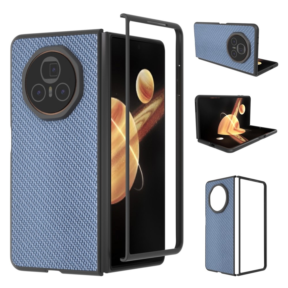 Carbon plastový obal s umělou kůží na Honor Magic V3 - světlemodrý