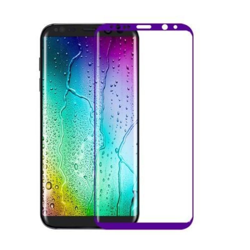 FFScreen celoplošné fixační tvrzené sklo na displej telefonu Samsung Galaxy S8+ - fialový lem