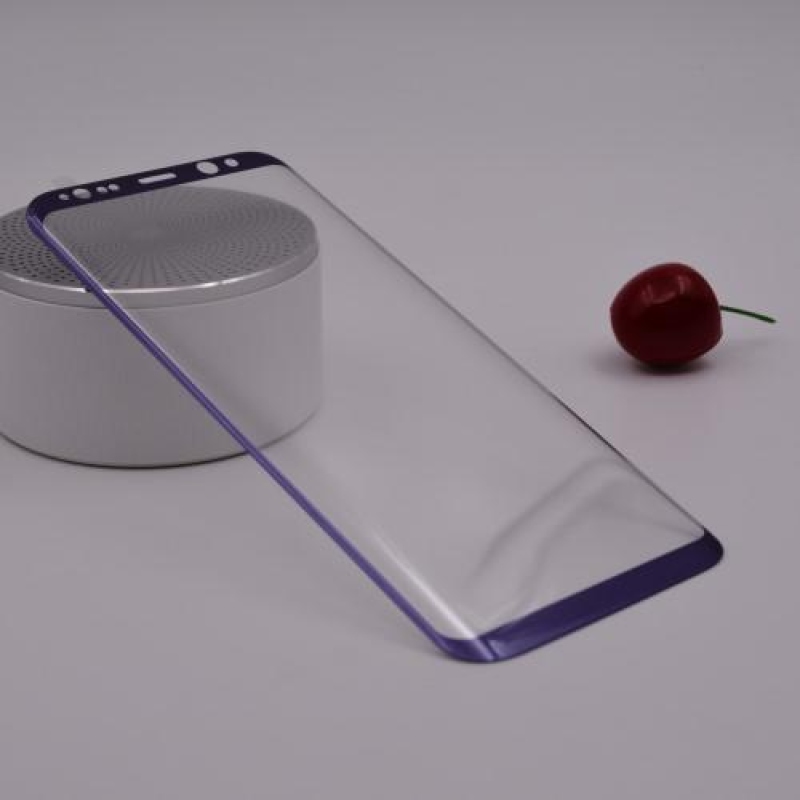 FFScreen celoplošné fixační tvrzené sklo na displej telefonu Samsung Galaxy S8+ - fialový lem