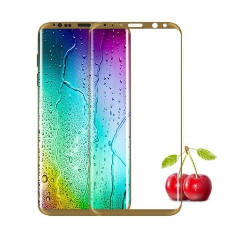 FFScreen celoplošné fixační tvrzené sklo na displej telefonu Samsung Galaxy S8+ - zlatý lem