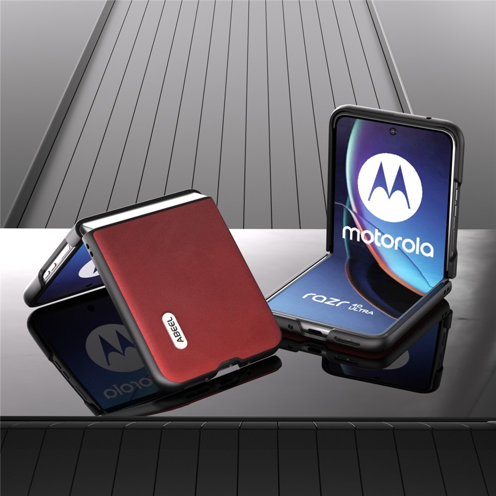 ABEEL plastový obal s pevnými zády na Motorola Razr 40 Ultra 5G - červený