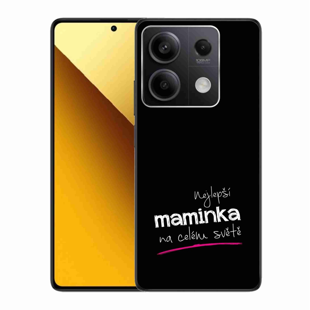 Gelový kryt mmCase na Xiaomi Redmi Note 13 5G - nejlepší maminka 4 černé pozadí