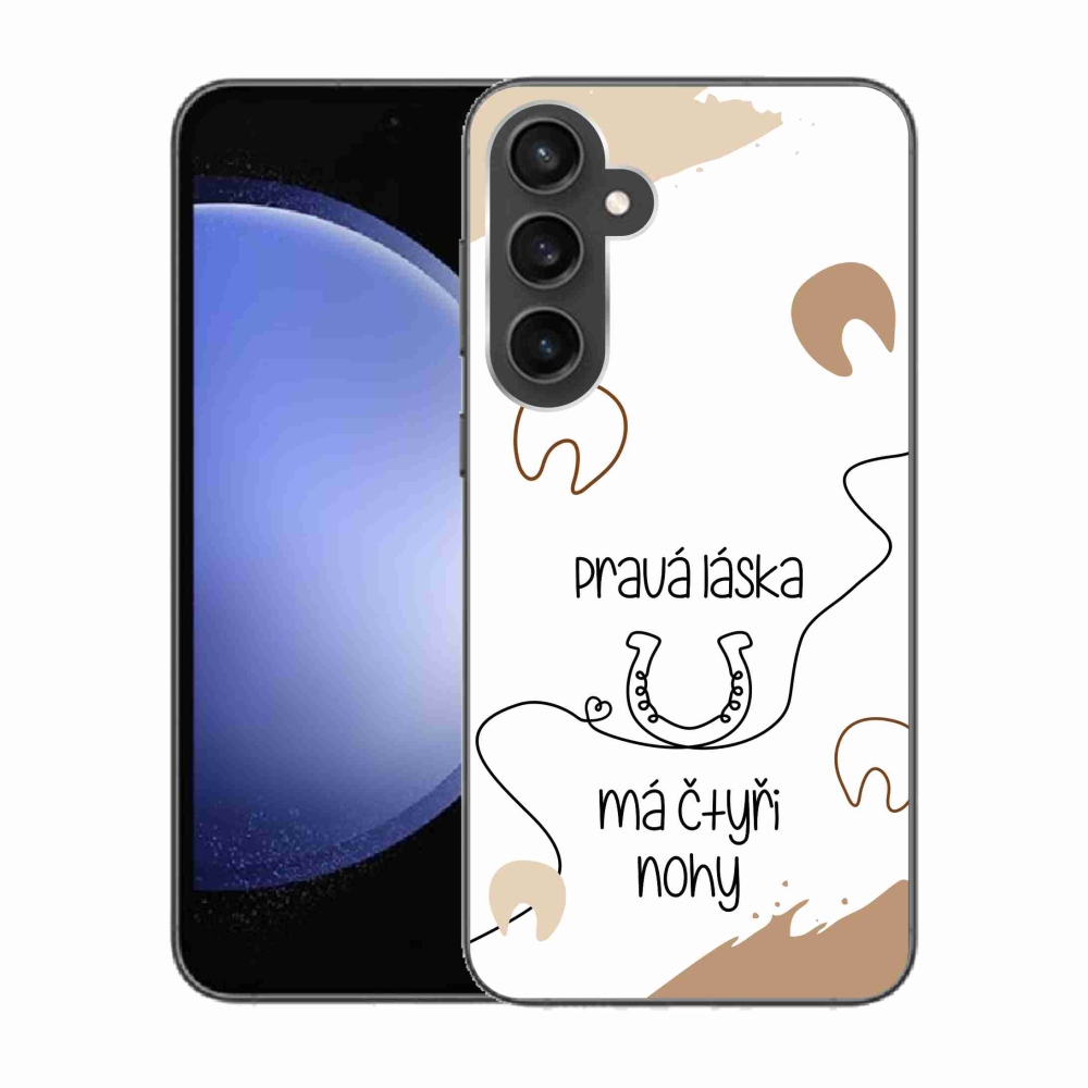 Gelový kryt mmCase na Samsung Galaxy S23 FE - koňský motiv bílé pozadí