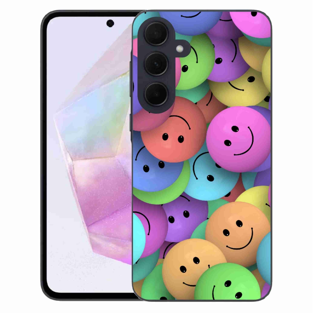 Gelový kryt mmCase na Samsung Galaxy A35 5G - barevní smajlíci