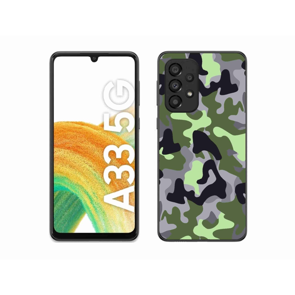 Gelový kryt mmCase na Samsung Galaxy A33 5G - maskáčový vzor 7