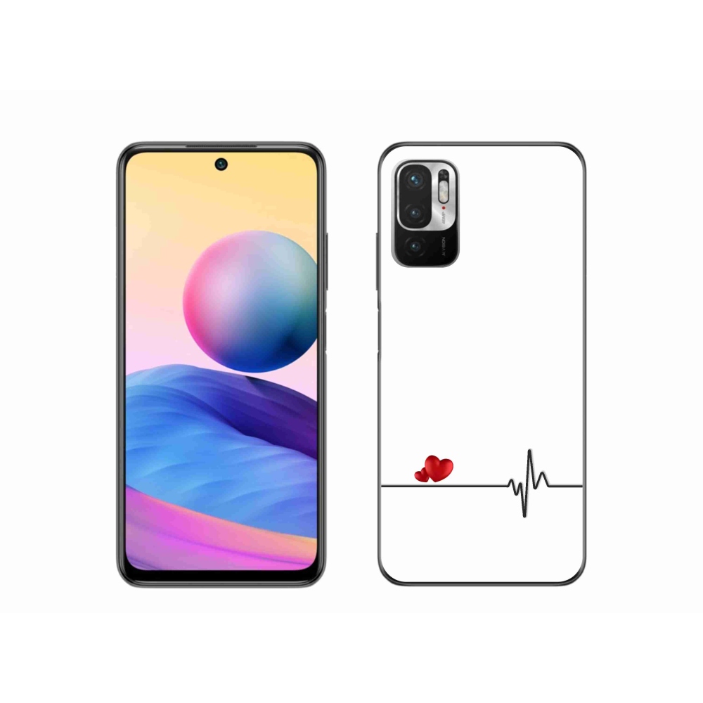 Gelový kryt mmCase na Xiaomi Poco M3 Pro/5G - srdce a tep bílé pozadí