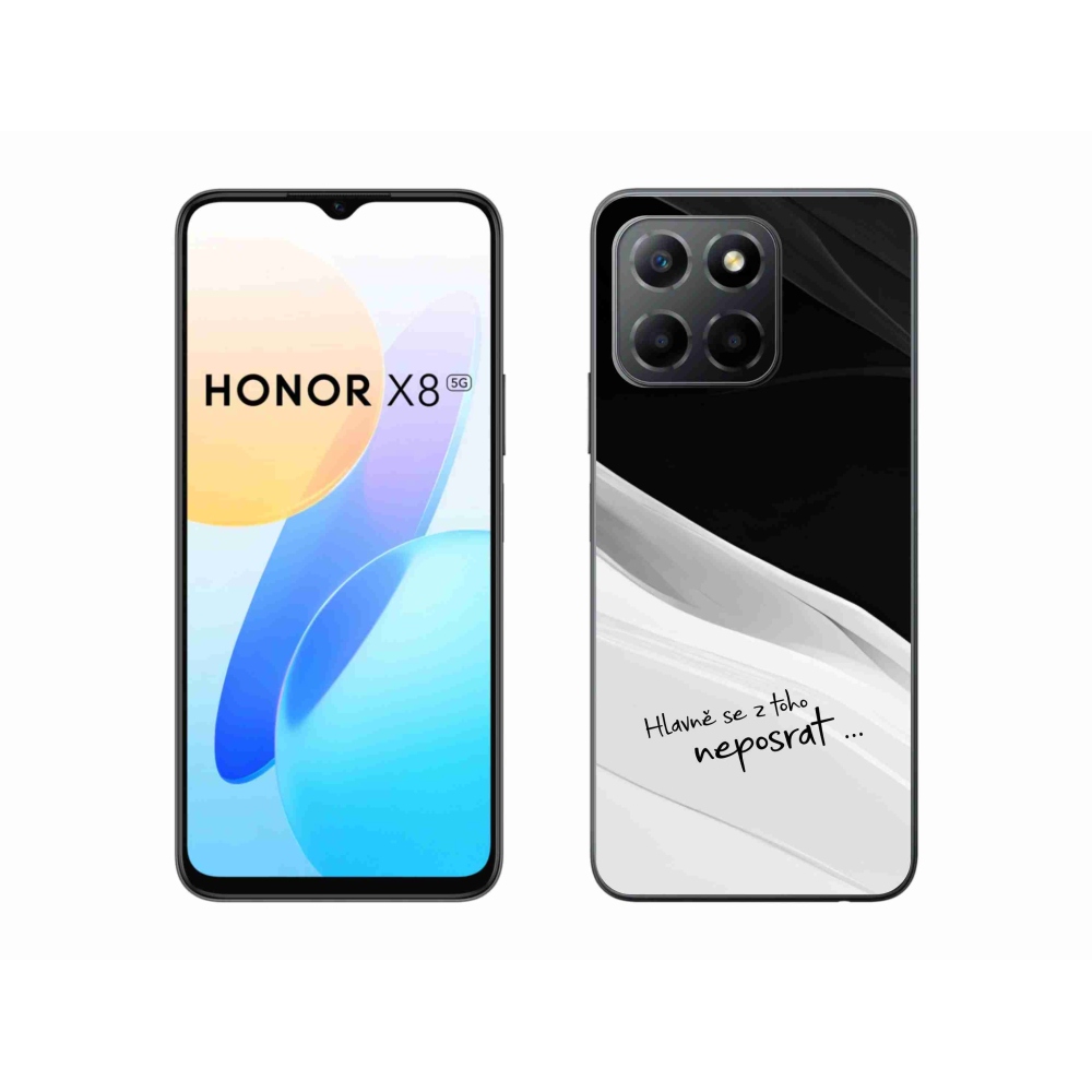 Gelový kryt mmCase na Honor X8 5G/Honor 70 Lite 5G - vtipný text 13 bíločerné pozadí