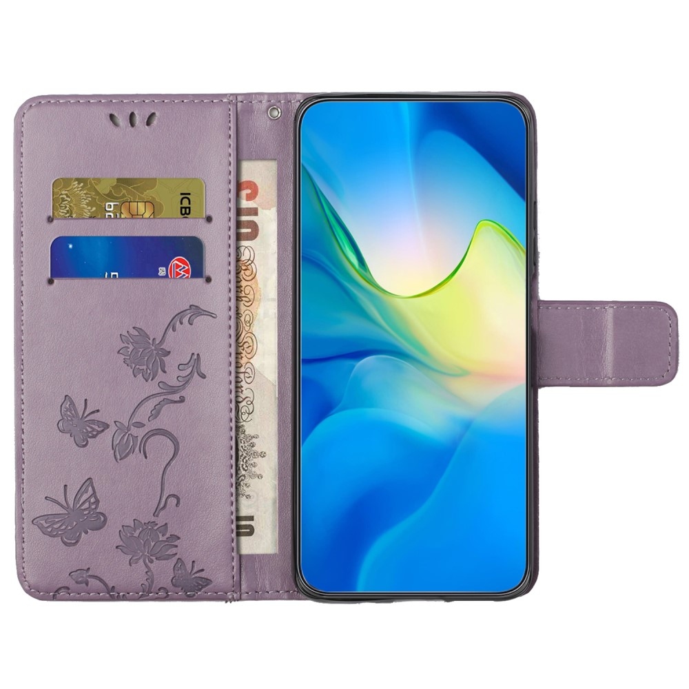 Flower knížkové pouzdro na iPhone 16 - světlefialové