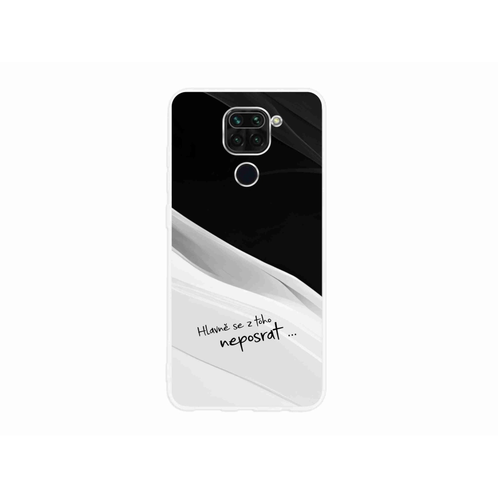 Gelový kryt mmCase na Xiaomi Redmi Note 9 - vtipný text 13 bíločerné pozadí